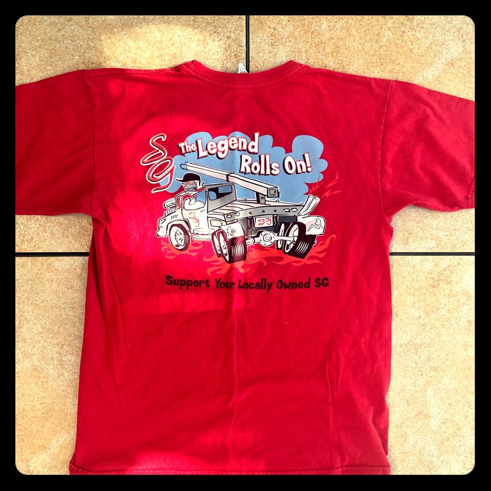 Men's Med Graphic T-Shirt Red with graphics